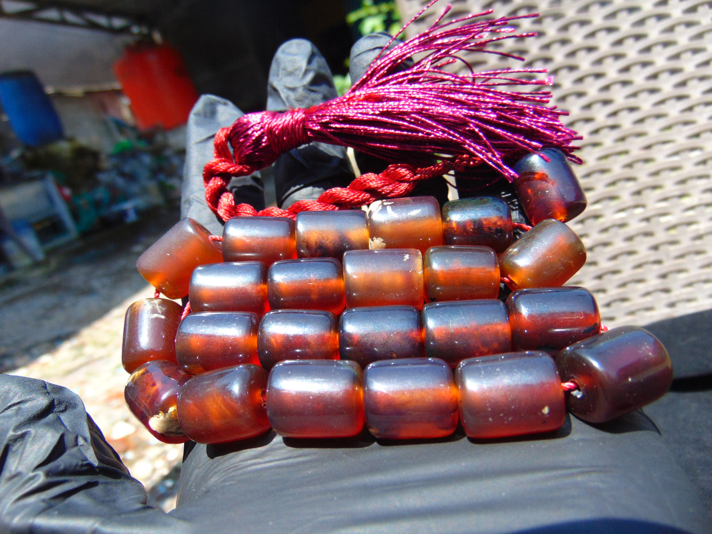 49 gr Komboloi Rosary 22+1 Beads Indonesian Amber for Healing 26COAR22