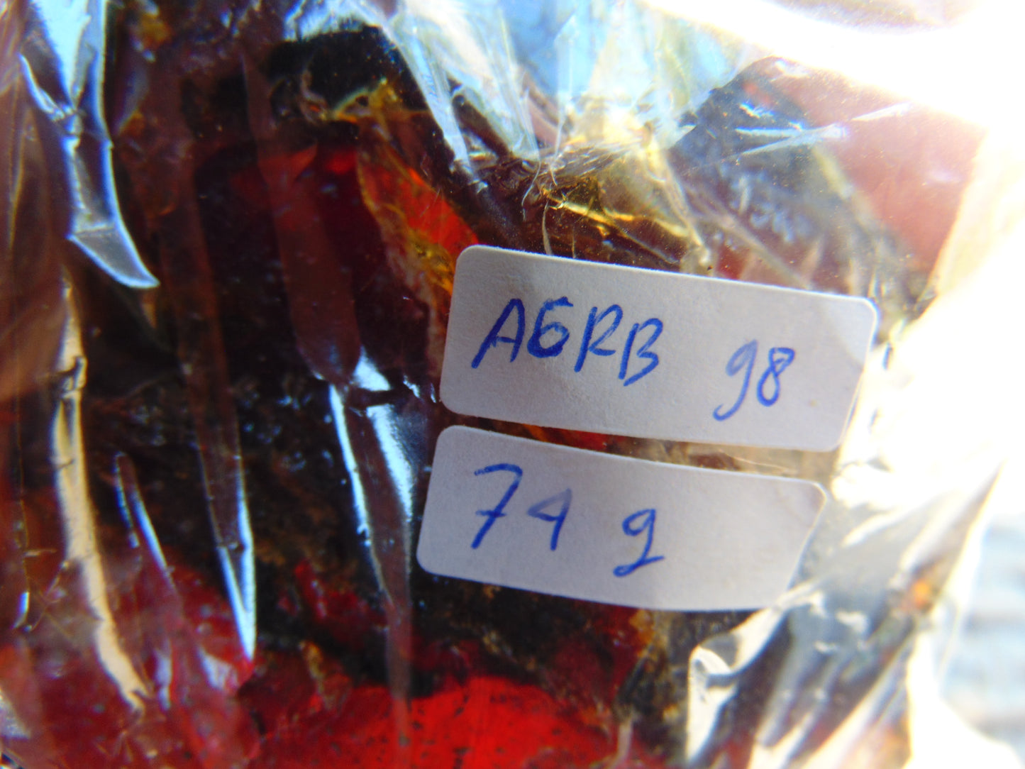 75 gram Rough Raw Indonesian Orange Blue Amber for Healing AGRB98