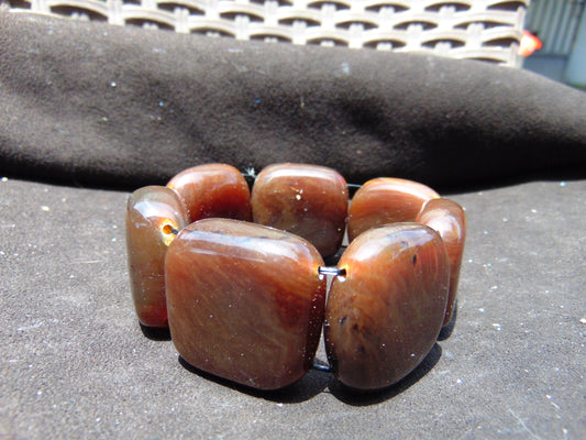 84 gr 7 Square Beads Bangle Indonesian Amber for Healing A7G25