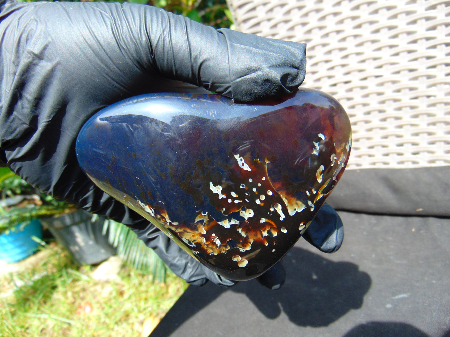 173 gr full polished 99x88x45 mm Indonesia Blue Amber for Healing ML98