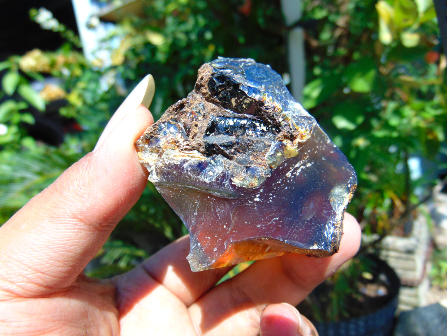 42 gram Rough Raw Indonesian Orange Blue Amber for Healing AGRB94