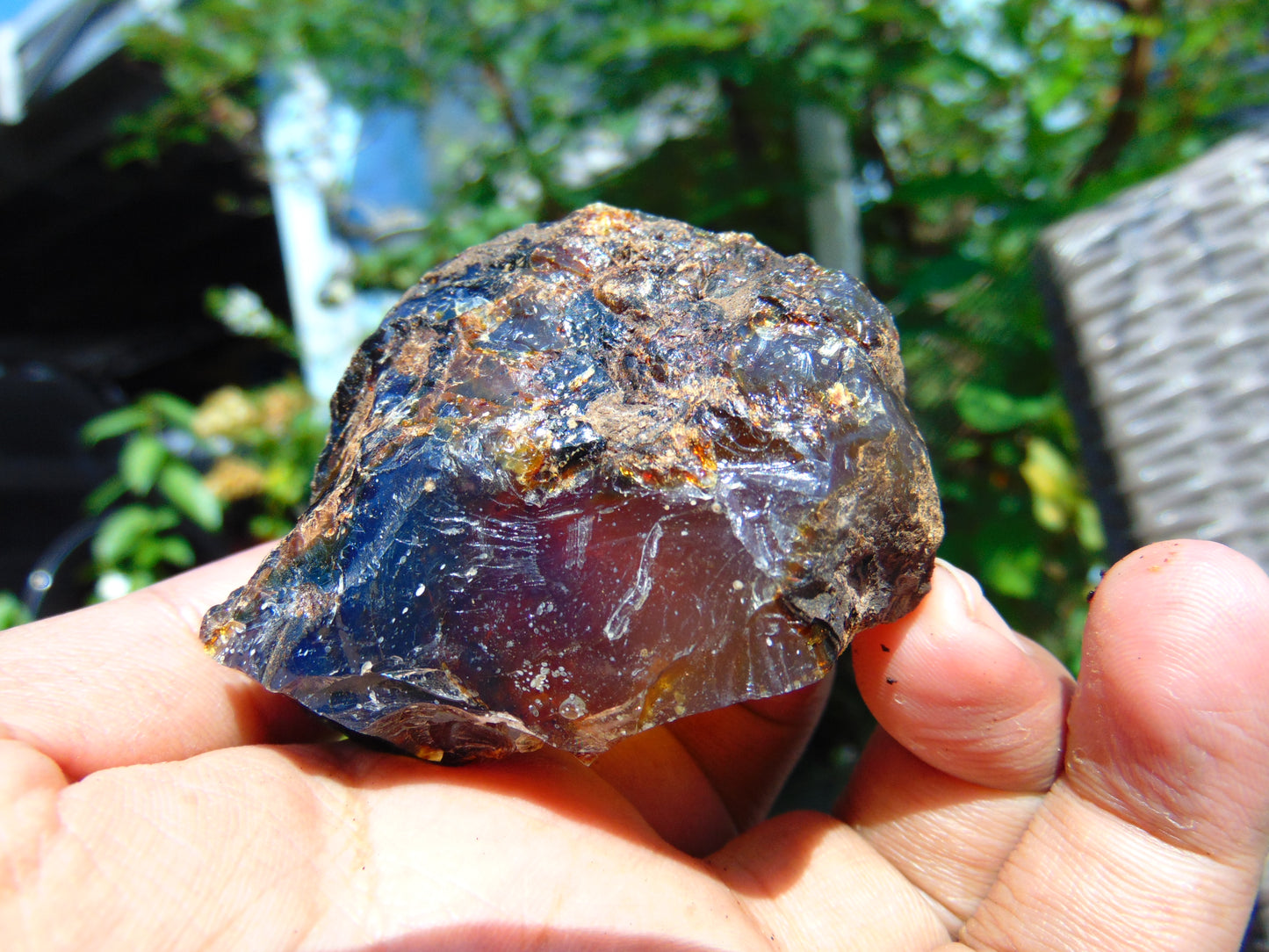 42 gram Rough Raw Indonesian Orange Blue Amber for Healing AGRB94