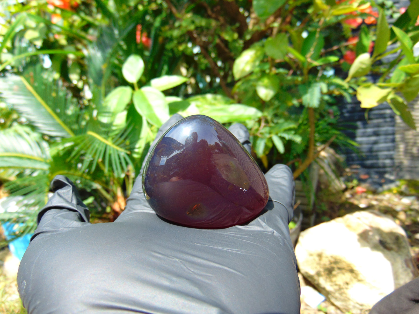 84 gr full polished 66x60x46 mm Indonesia Blue Amber for Healing 25ST11