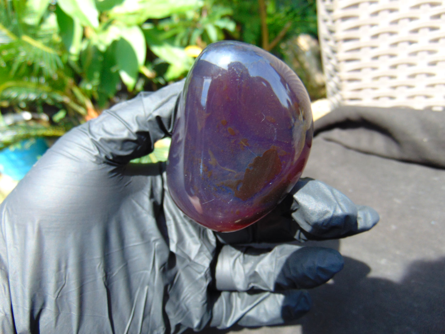 84 gr full polished 66x60x46 mm Indonesia Blue Amber for Healing 25ST11