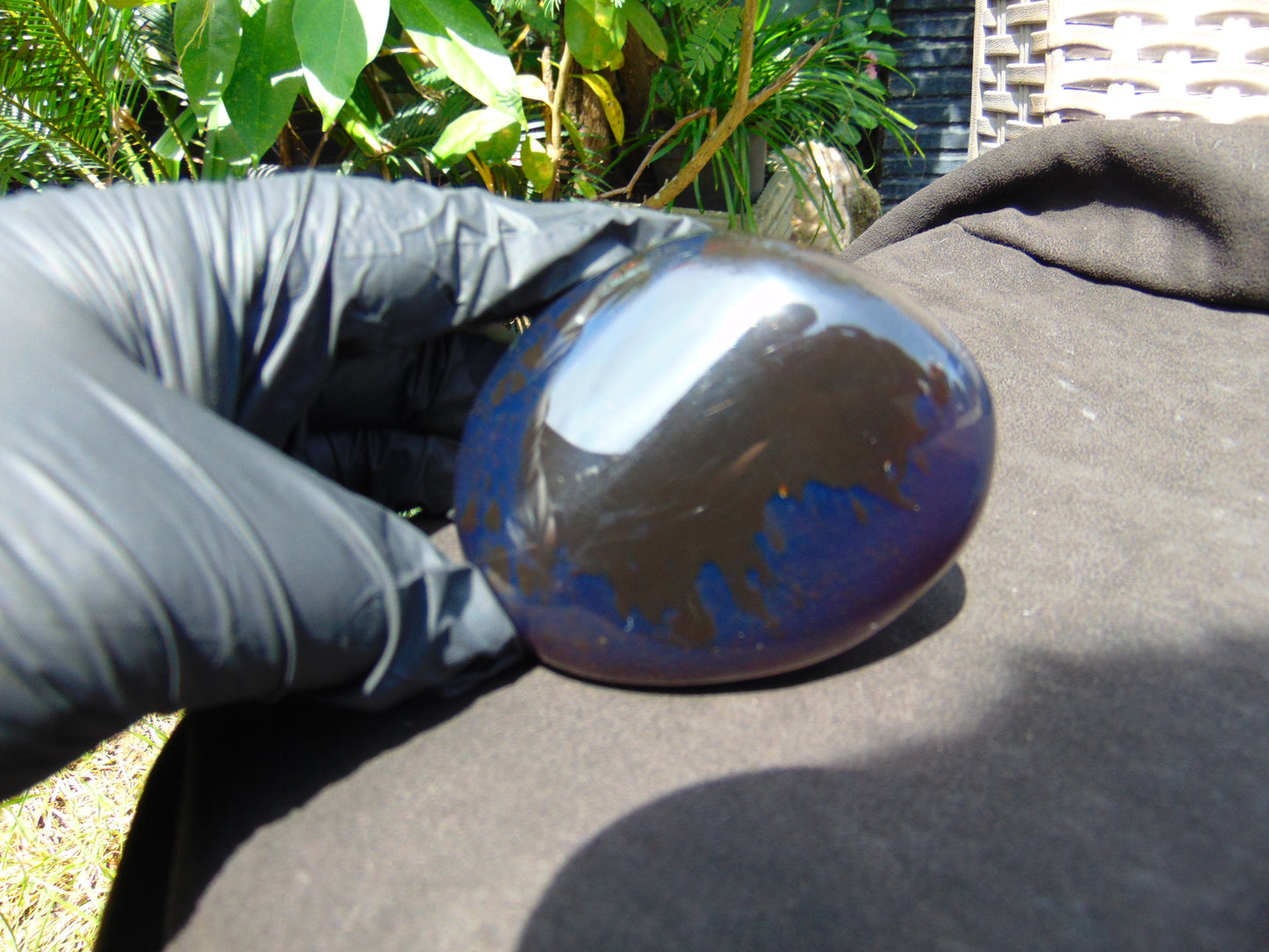 131 gr full polished 81x66x44 mm Indonesia Blue Amber for Healing 25ST7