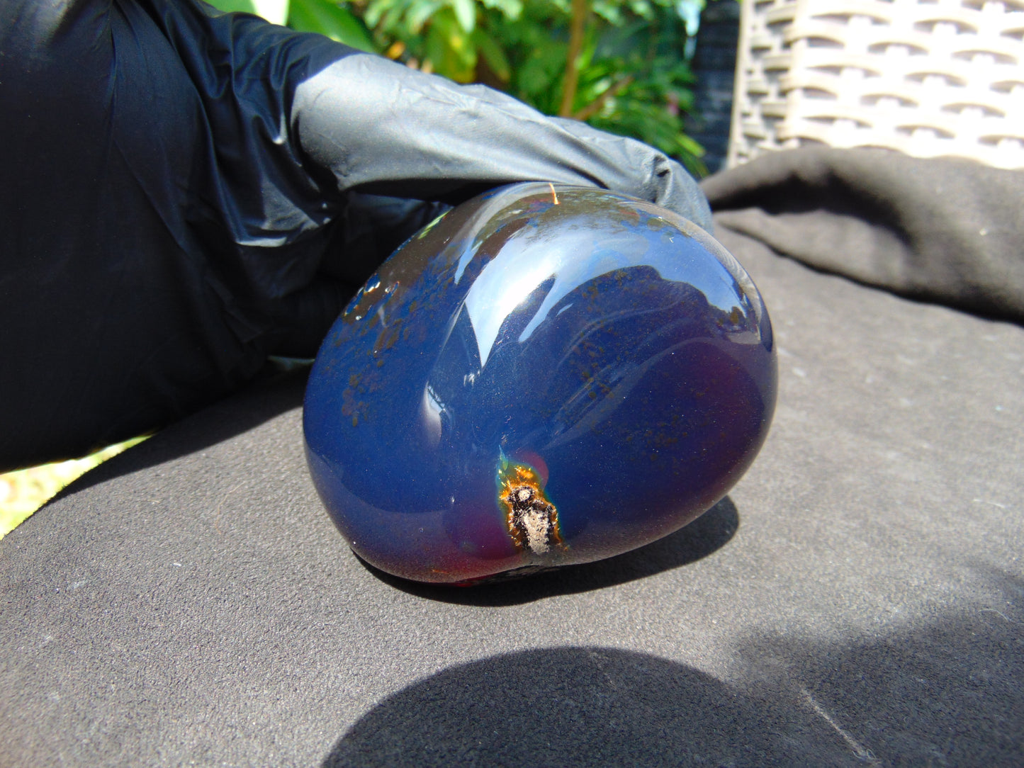 131 gr full polished 81x66x44 mm Indonesia Blue Amber for Healing 25ST7