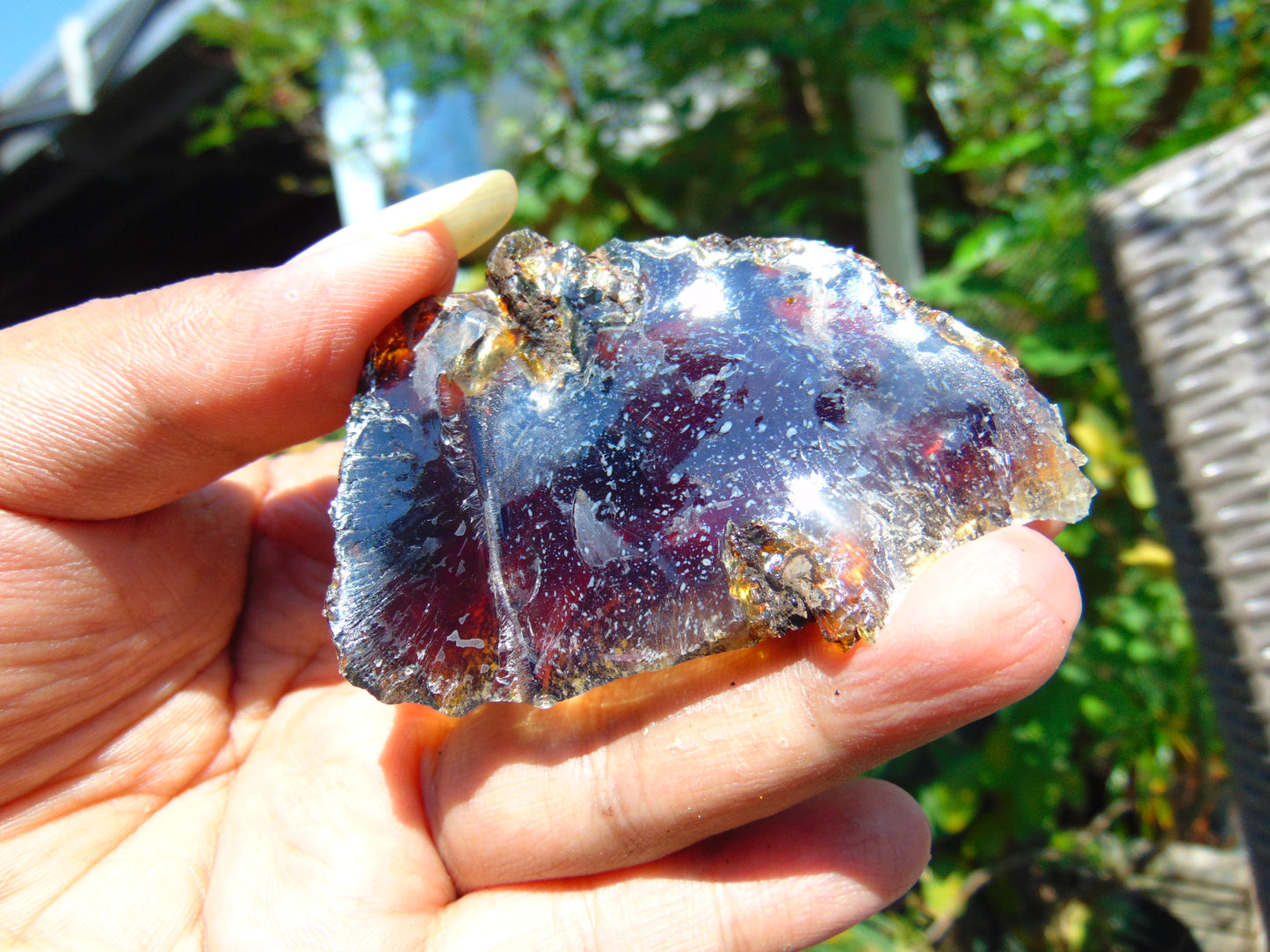 23 gram Rough Raw Indonesian Orange Blue Amber for Healing AGRB99