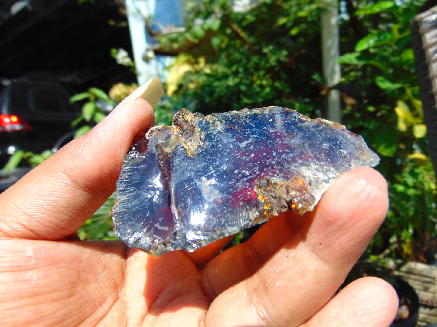 23 gram Rough Raw Indonesian Orange Blue Amber for Healing AGRB99
