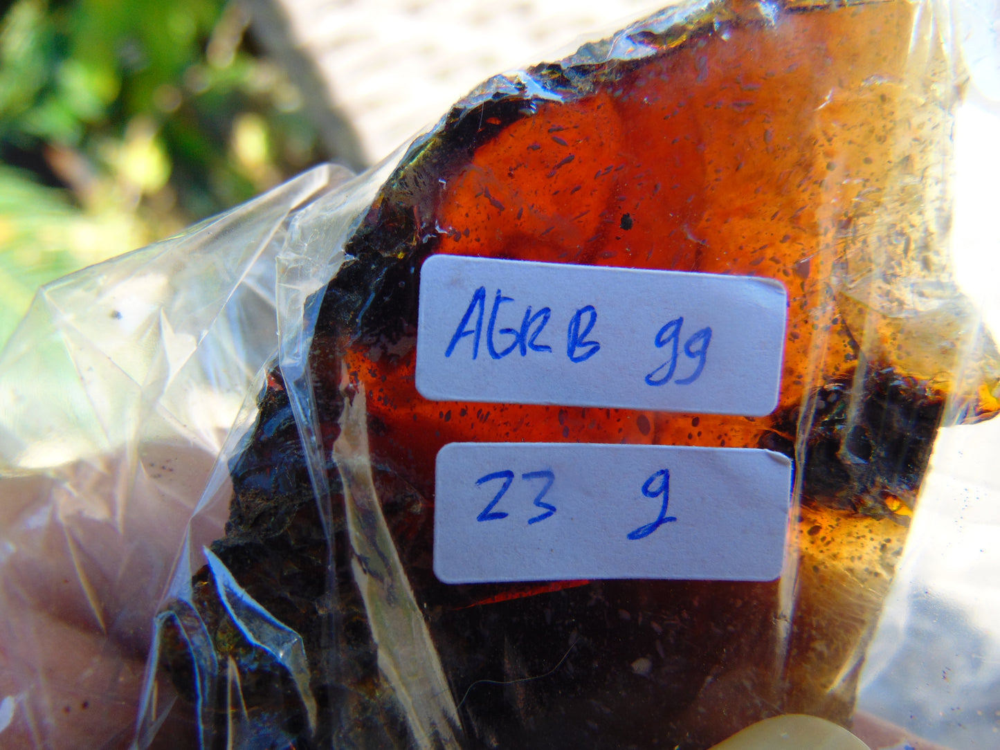 23 gram Rough Raw Indonesian Orange Blue Amber for Healing AGRB99