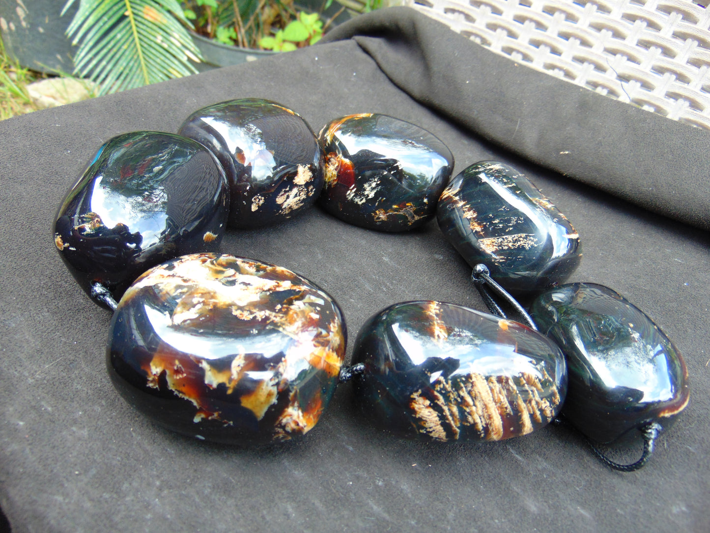 886 gr Big Necklace Indonesian Amber for Healing A7K85