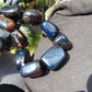 739 gr Big Necklace Indonesian Dark Blue Amber for Healing A9K94