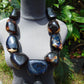 739 gr Big Necklace Indonesian Dark Blue Amber for Healing A9K94