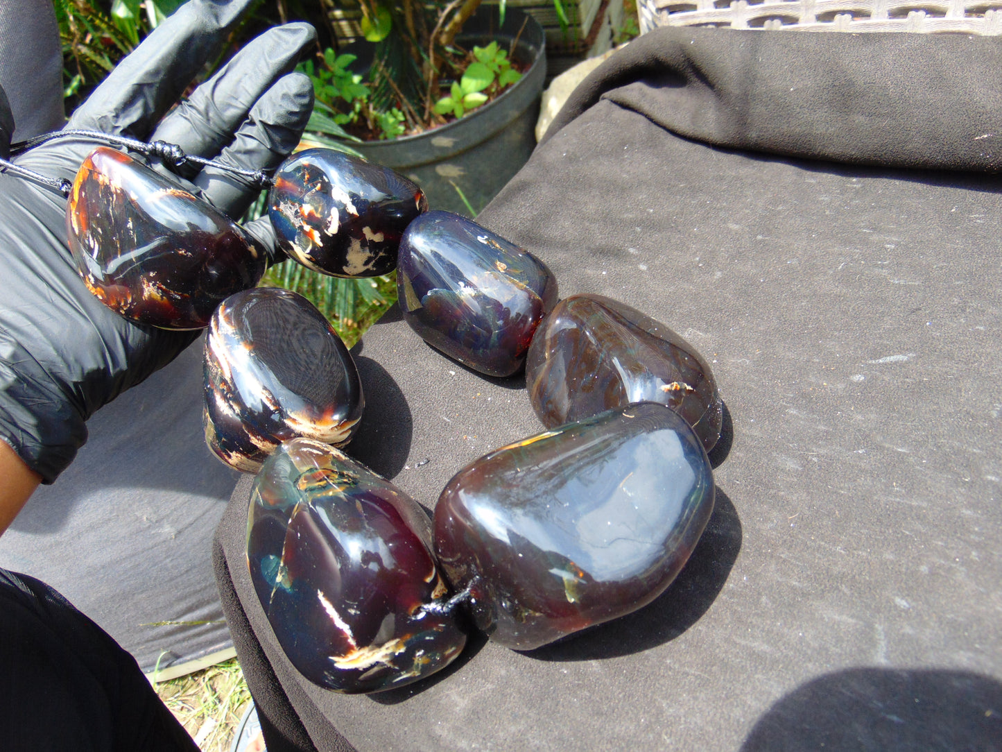 812 gr Big Necklace Indonesian Amber for Healing A7K79