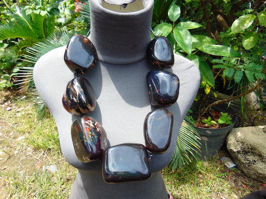 812 gr Big Necklace Indonesian Amber for Healing A7K79