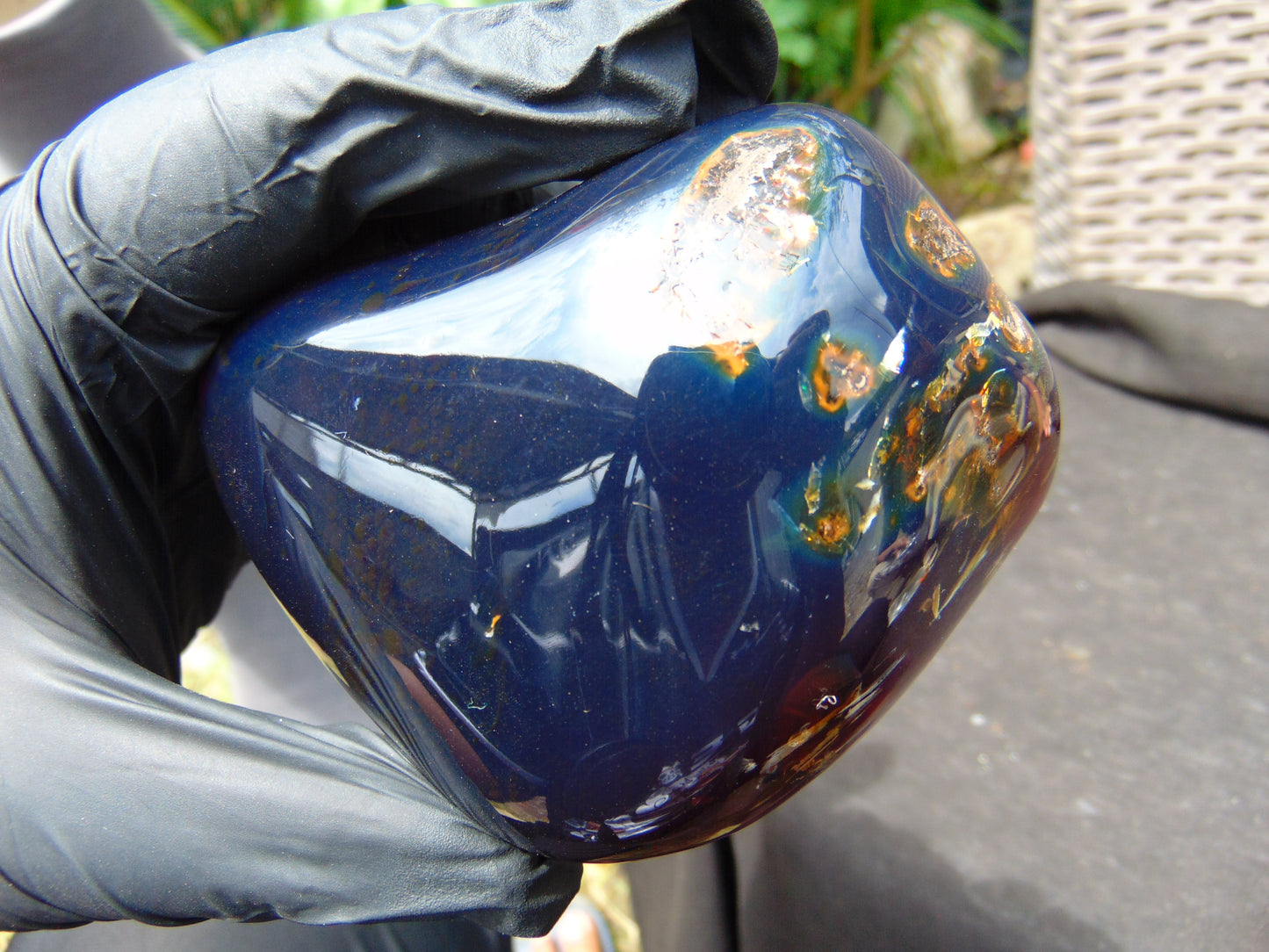 160 gr full polished 85x75x46 mm Indonesia Blue Amber for Healing ML97