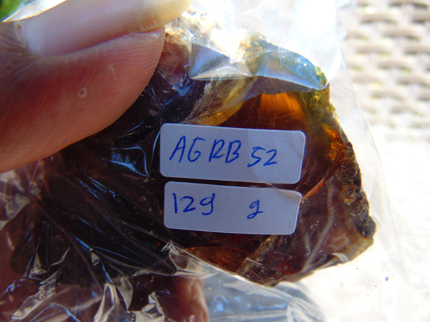 129 gram Rough Raw Indonesian Blue Amber for Healing AGRB52