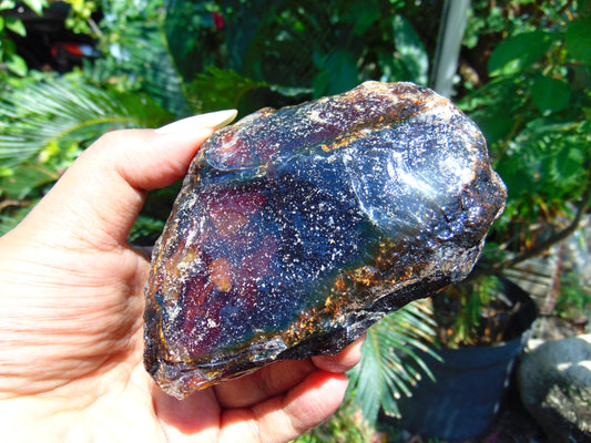 138 gram Rough Raw Indonesian Orange Blue Amber for Healing AGRB96