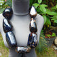 854 gr Big Necklace Indonesian Dark Blue Amber for Healing A7K93
