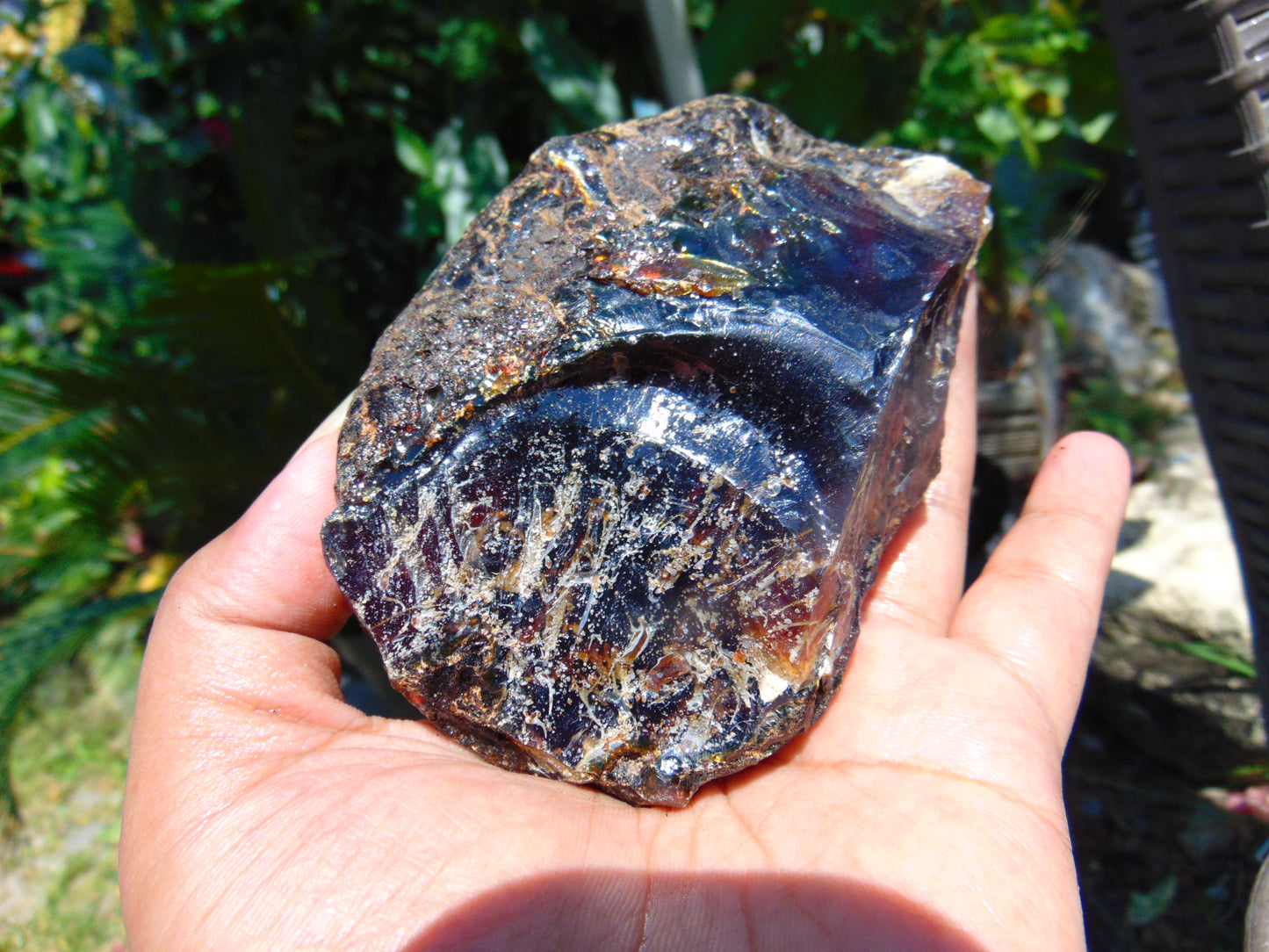 138 gram Rough Raw Indonesian Orange Blue Amber for Healing AGRB96