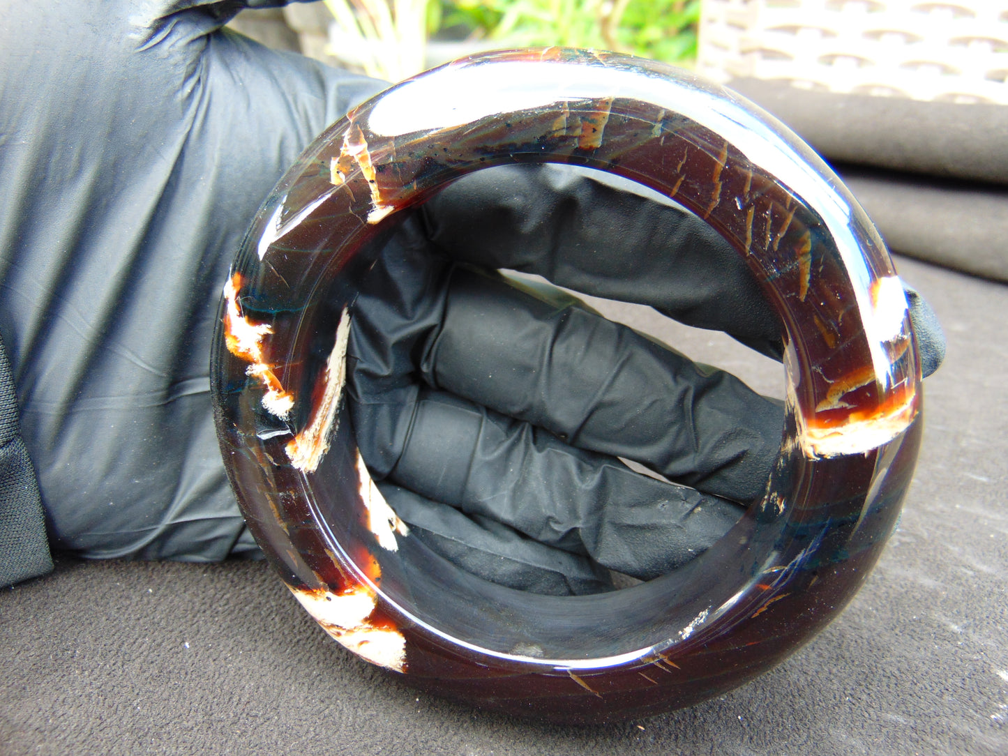 69 gr Big Bangle in hole 68 mm 20x17 mm Indonesian Sumatra Amber for Healing AJ20