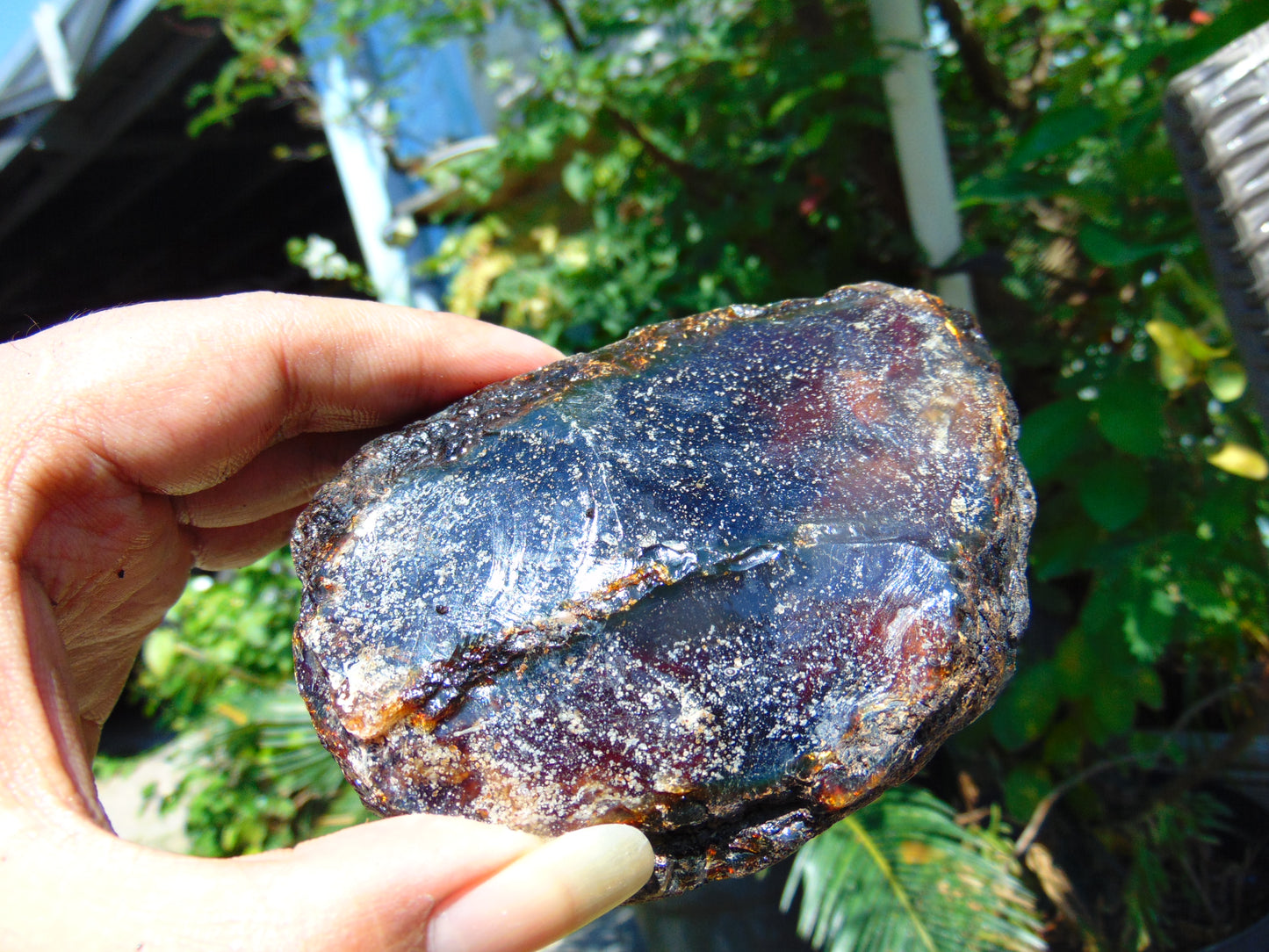 138 gram Rough Raw Indonesian Orange Blue Amber for Healing AGRB96