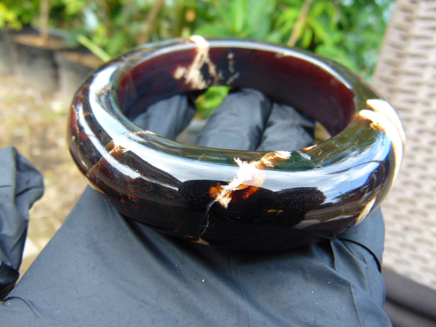 69 gr Big Bangle in hole 68 mm 20x17 mm Indonesian Sumatra Amber for Healing AJ20