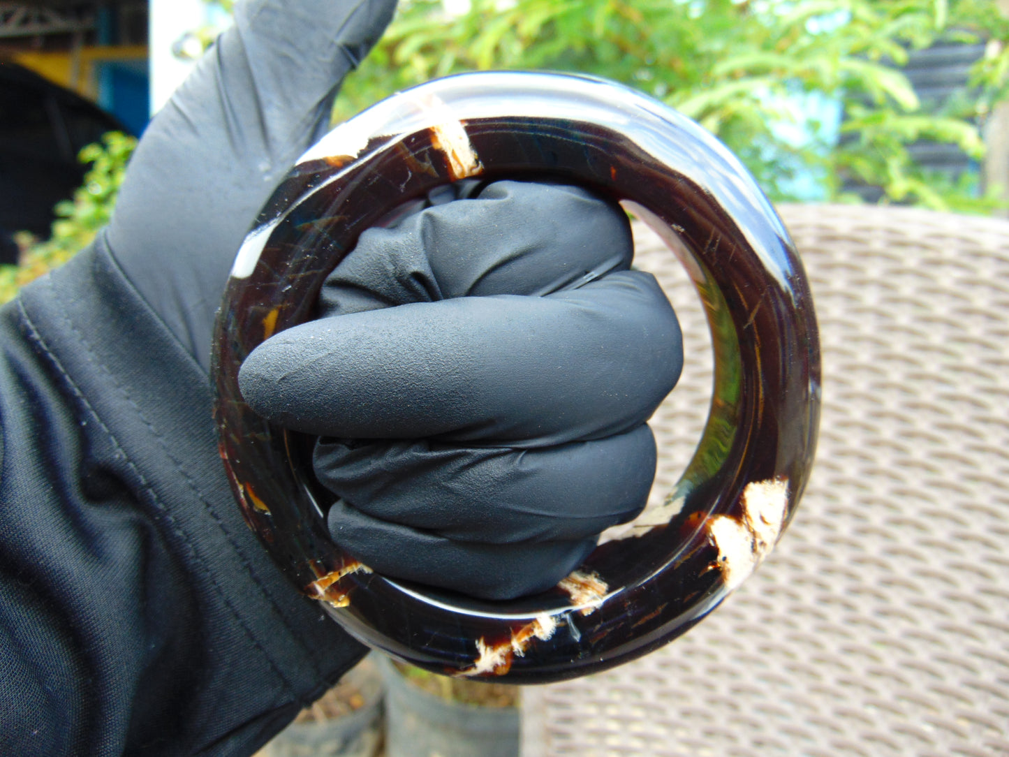 69 gr Big Bangle in hole 68 mm 20x17 mm Indonesian Sumatra Amber for Healing AJ20