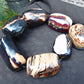 914 gr Big Necklace Indonesian Blue White Amber for Healing A7K84