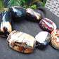 914 gr Big Necklace Indonesian Blue White Amber for Healing A7K84