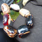 914 gr Big Necklace Indonesian Blue White Amber for Healing A7K84