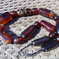 114 gr Small Necklace beads Indonesian Crystal Red Blue Amber for Healing 26NA05