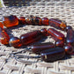 114 gr Small Necklace beads Indonesian Crystal Red Blue Amber for Healing 26NA05