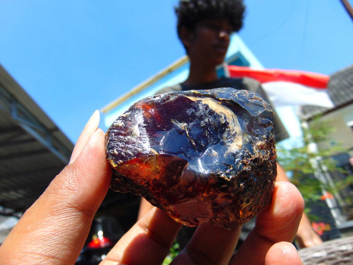 67 gram Rough Raw Indonesian Blue Amber for Healing AGRB55