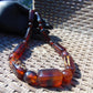 114 gr Small Necklace beads Indonesian Crystal Red Blue Amber for Healing 26NA05
