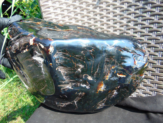 4310 gram full polished Indonesian Sumatra Green Blue Amber for Healing