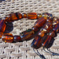 84 gr Small Necklace beads Indonesian Crystal Red Blue Amber for Healing 26NA06