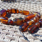 84 gr Small Necklace beads Indonesian Crystal Red Blue Amber for Healing 26NA06