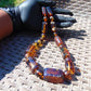 84 gr Small Necklace beads Indonesian Crystal Red Blue Amber for Healing 26NA06