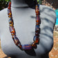84 gr Small Necklace beads Indonesian Crystal Red Blue Amber for Healing 26NA06