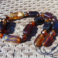 91 gr Small Necklace beads Indonesian Crystal Blue Amber for Healing 26NA03