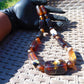 91 gr Small Necklace beads Indonesian Crystal Blue Amber for Healing 26NA03