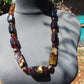 91 gr Small Necklace beads Indonesian Crystal Blue Amber for Healing 26NA03