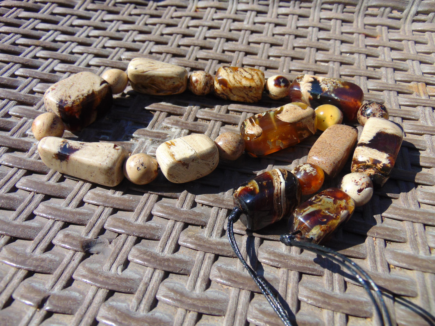99 gr Small Necklace beads Indonesian White Amber for Healing 26NA10