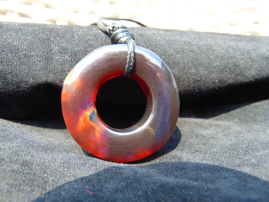 13 gr Donut Pendant Indonesian Blue Amber for Healing 26Y93