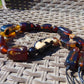 99 gr Small Necklace beads Indonesian Crystal White Blue Amber for Healing 26NA08
