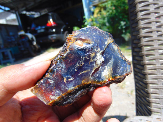 29 gram Rough Raw Indonesian Inclusion Blue Amber for Healing AGRB84