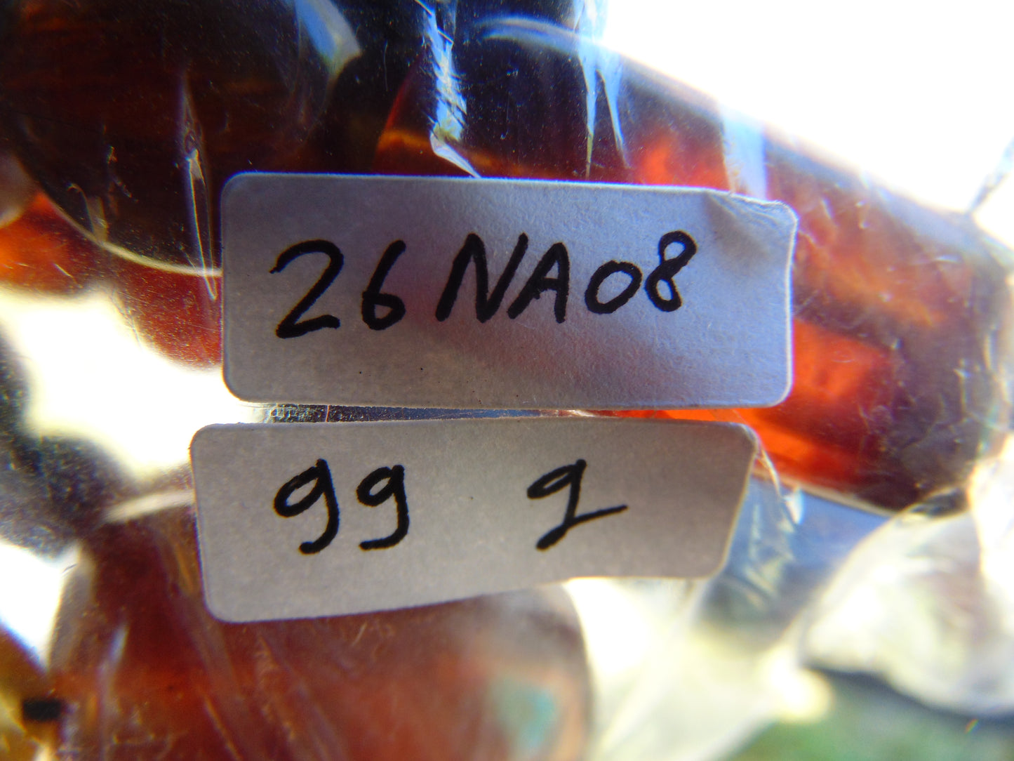 99 gr Small Necklace beads Indonesian Crystal White Blue Amber for Healing 26NA08
