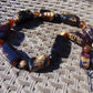 130 gr Small Necklace beads Indonesian Crystal WHite Blue Amber for Healing 26NA09