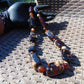 130 gr Small Necklace beads Indonesian Crystal WHite Blue Amber for Healing 26NA09