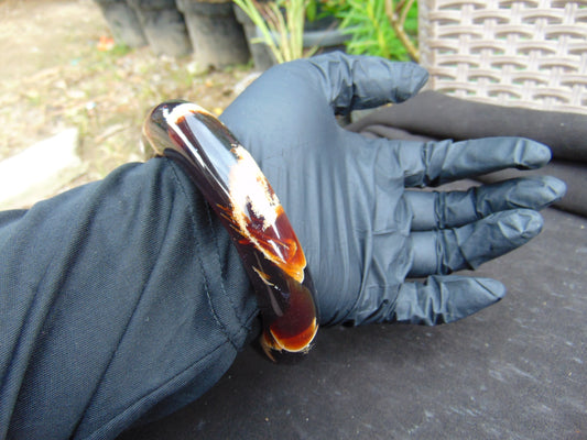 76 gr Big Bangle in hole 74 mm 19x18 mm Indonesian Sumatra Amber for Healing AJ14